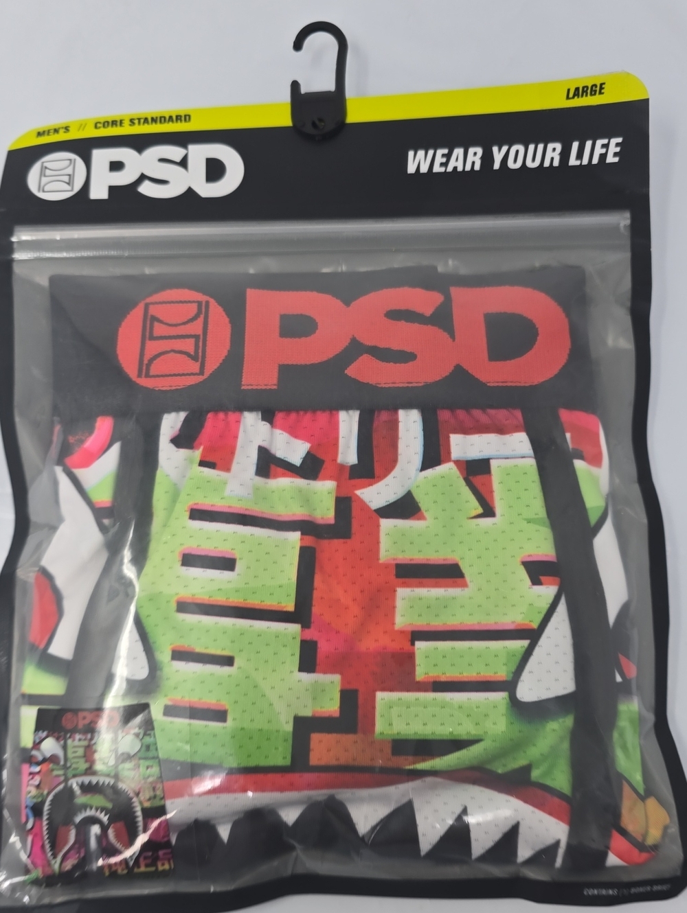 PSD Men's Boxer Briefs warface hiragana - Neon Green, Red & Black Green
